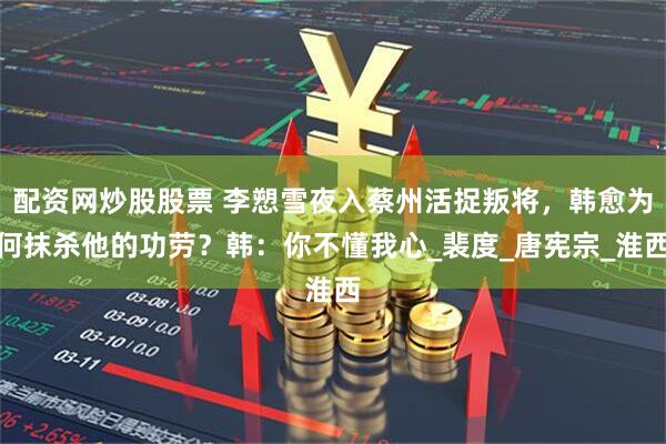 配资网炒股股票 李愬雪夜入蔡州活捉叛将，韩愈为何抹杀他的功劳？韩：你不懂我心_裴度_唐宪宗_淮西