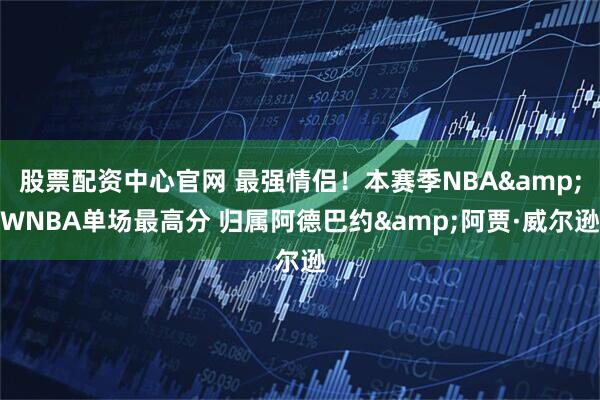 股票配资中心官网 最强情侣！本赛季NBA&WNBA单场最高分 归属阿德巴约&阿贾·威尔逊